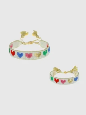 Hart Mini and Me Rainbow Hearts-armbandenset