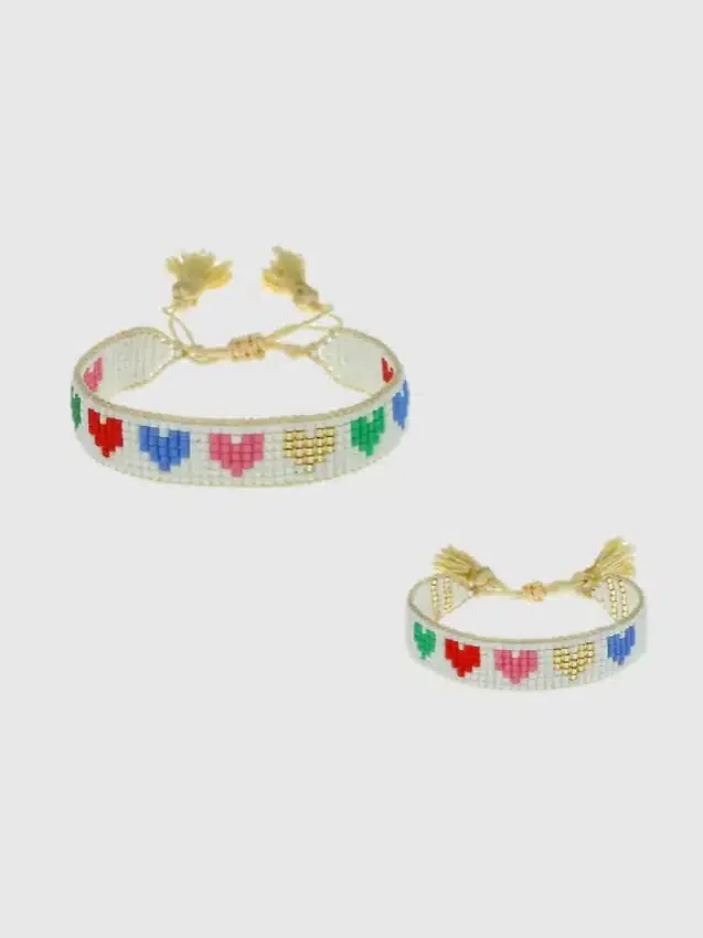 Hart Mini and Me Rainbow Hearts-armbandenset