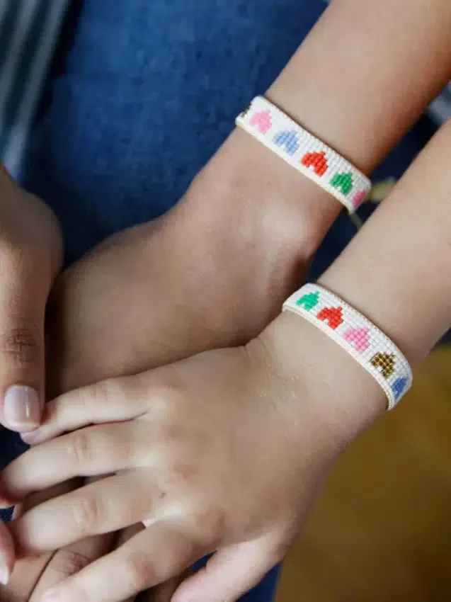 Hart Mini and Me Rainbow Hearts-armbandenset