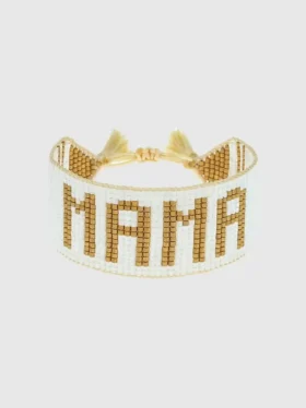 Hart wit-gouden Mama-armband