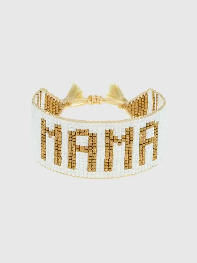 Hart wit-gouden Mama-armband