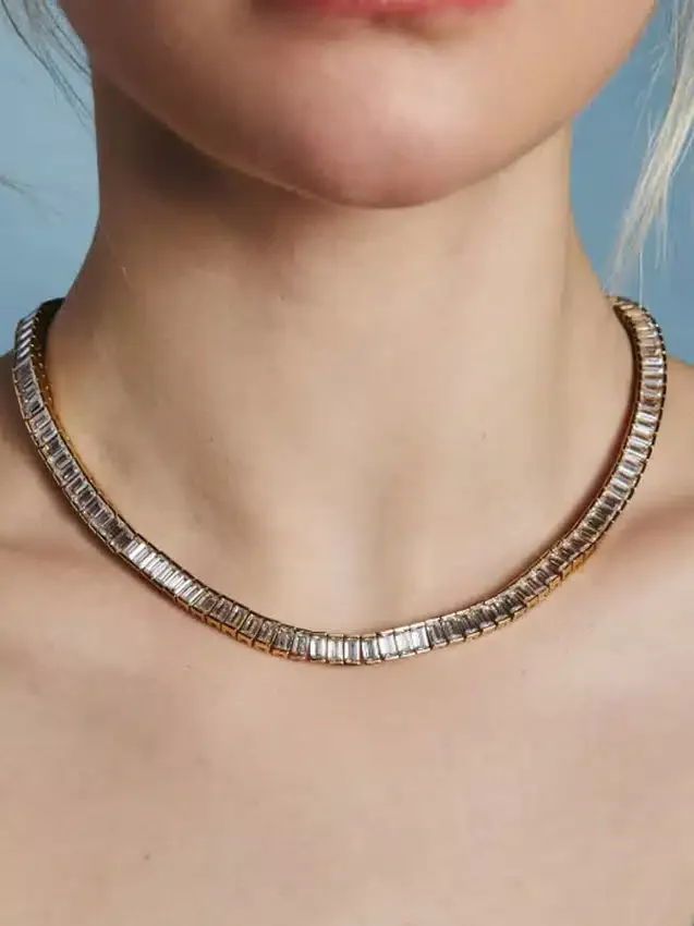 Hartvormige baguette-tennisketting