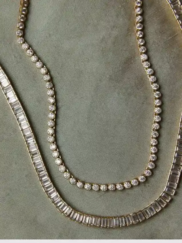 Hartvormige baguette-tennisketting