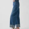 High-rise Barrel-Jeans met omgeslagen boorden