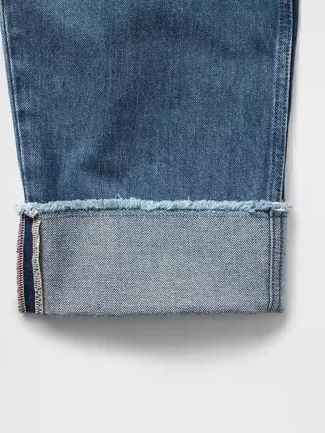 High-rise Barrel-Jeans met omgeslagen boorden