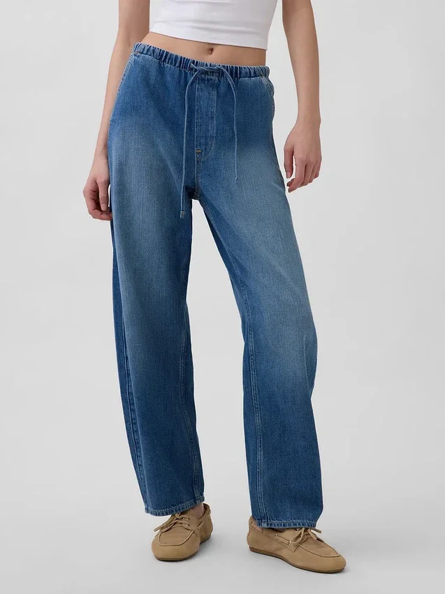 High Rise Easy Barrel-Jeans