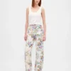 High Rise Floral Barrel-Jeans