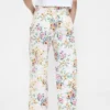 High Rise Floral Barrel-Jeans