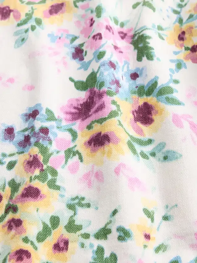 High Rise Floral Barrel-Jeans