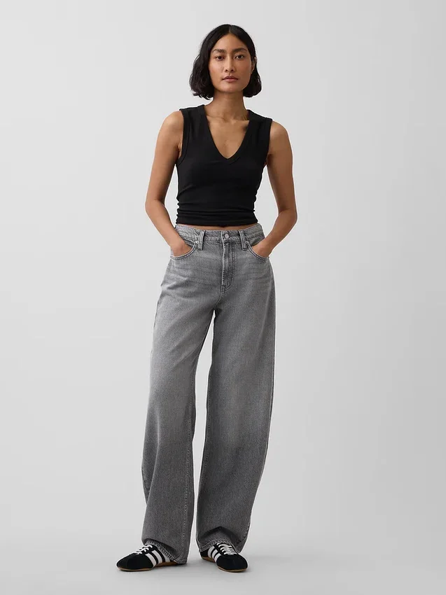 High Rise Ultrasoft Barrel-Jeans