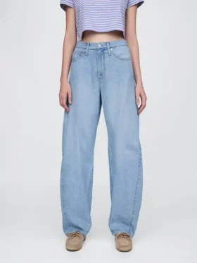 High Rise Ultrasoft Barrel-Jeans