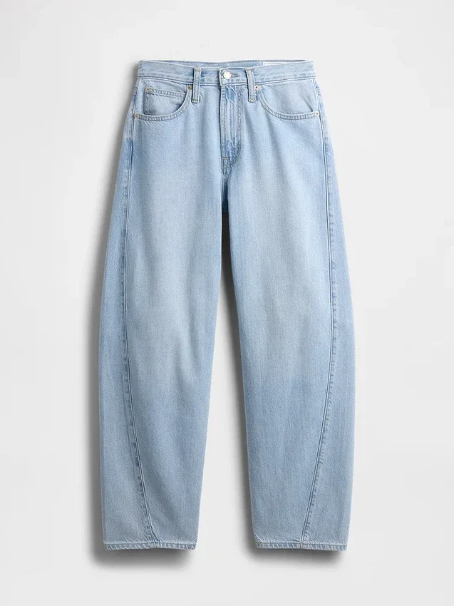 High Rise Ultrasoft Barrel-Jeans