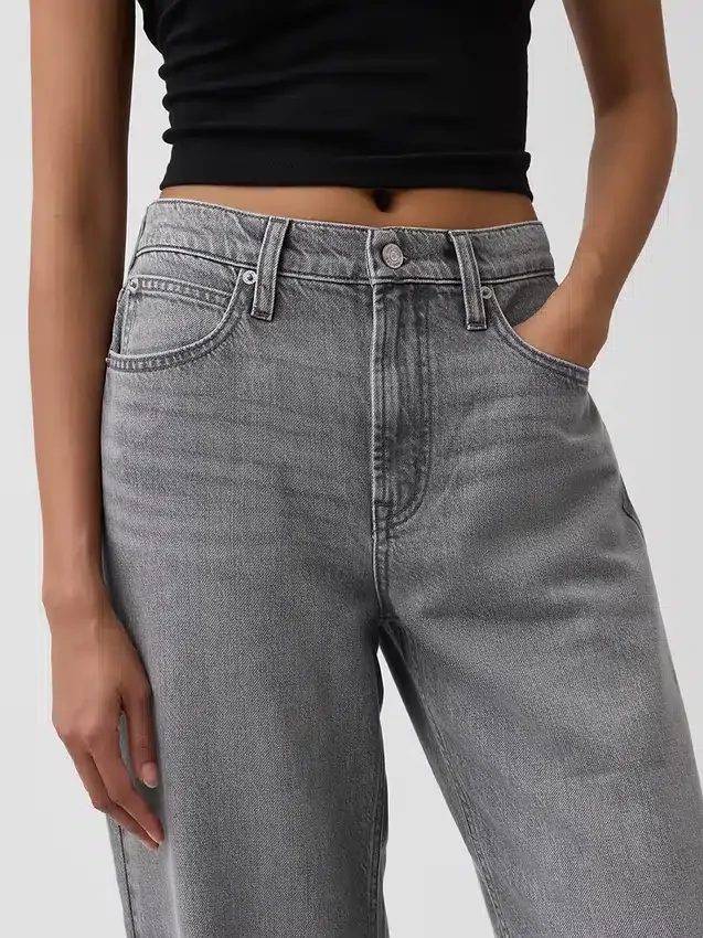 High Rise Ultrasoft Barrel-Jeans