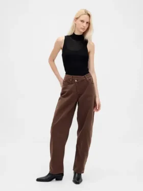 High Rise Ultrasoft Crossover Barrel-Jeans
