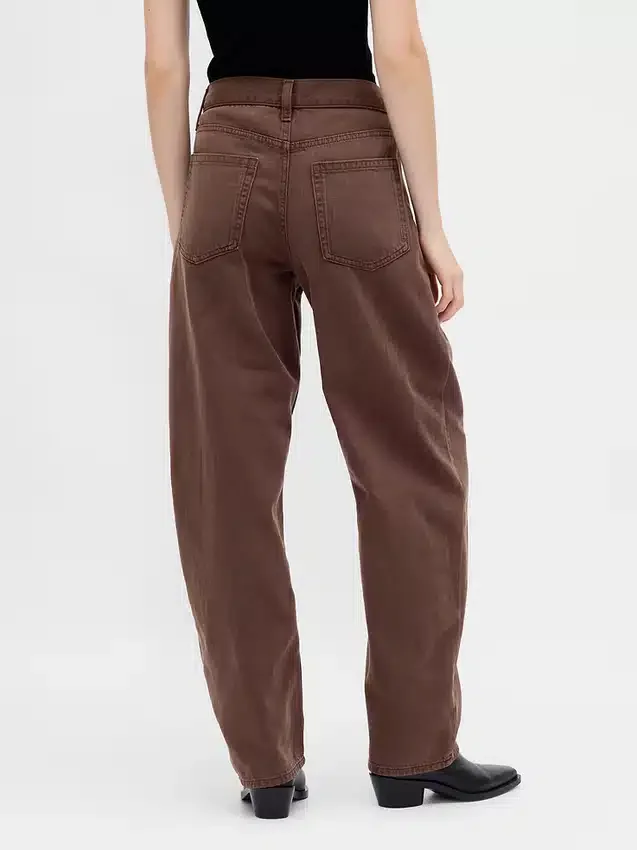 High Rise Ultrasoft Crossover Barrel-Jeans