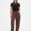 High Rise Ultrasoft Crossover Barrel-Jeans