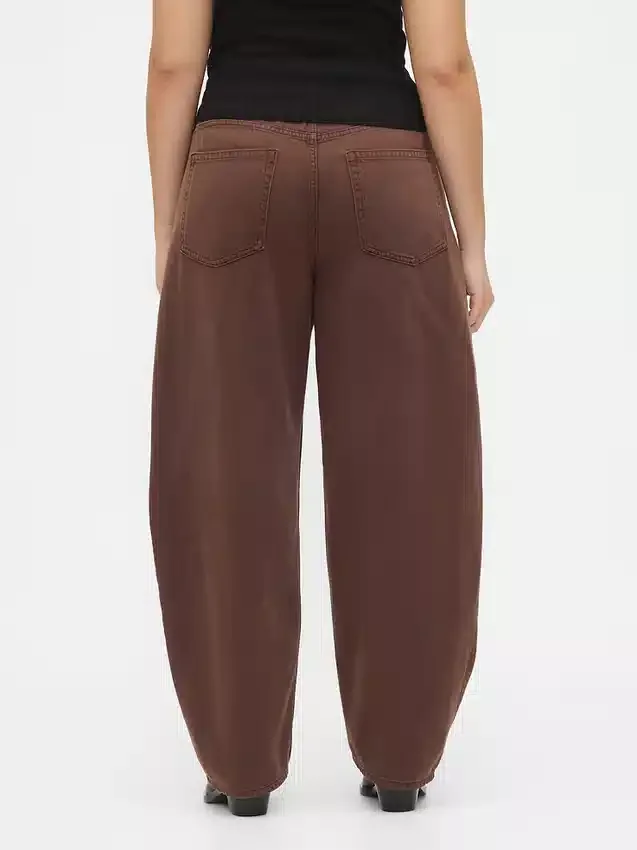 High Rise Ultrasoft Crossover Barrel-Jeans