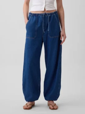 High Rise Ultrasoft Easy Barrel-Jeans