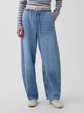 High Rise Ultrasoft Easy Barrel-Jeans
