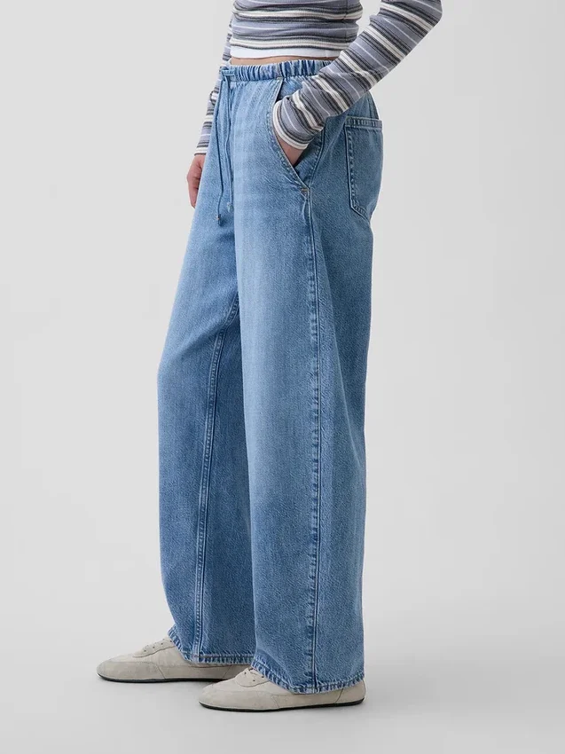 High Rise Ultrasoft Easy Barrel-Jeans