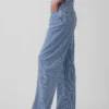 High Rise ultrazachte denim gestreepte barrel-Jeans