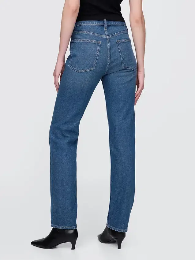High Rise Western '90s Slim Straight-Jeans