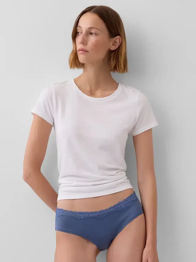 Hipster met kanten rand van biologisch stretchkatoen