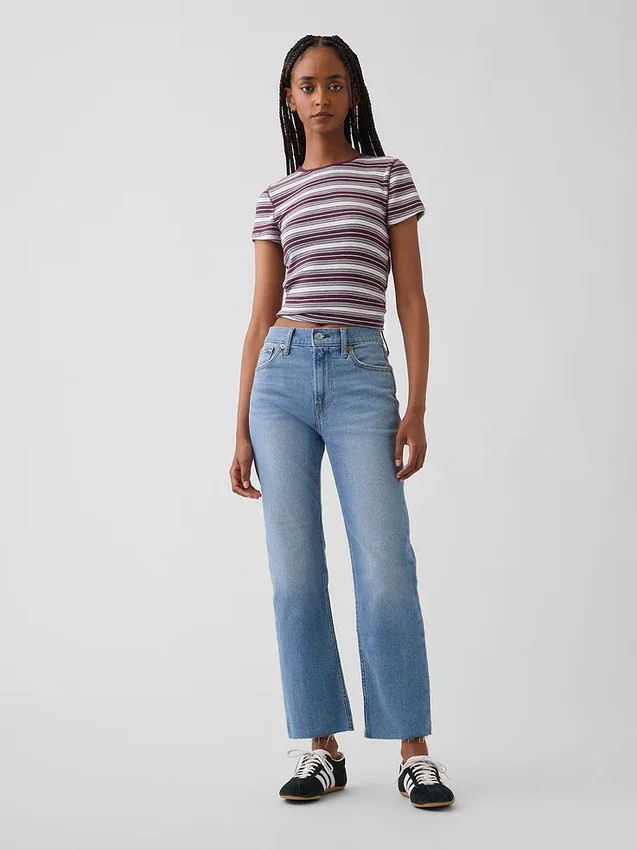 Hoge taille '90s slim straight cropped Jeans