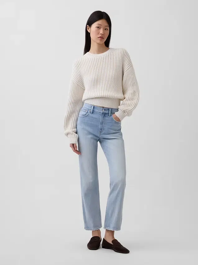 Hoge taille '90s slim straight cropped Jeans
