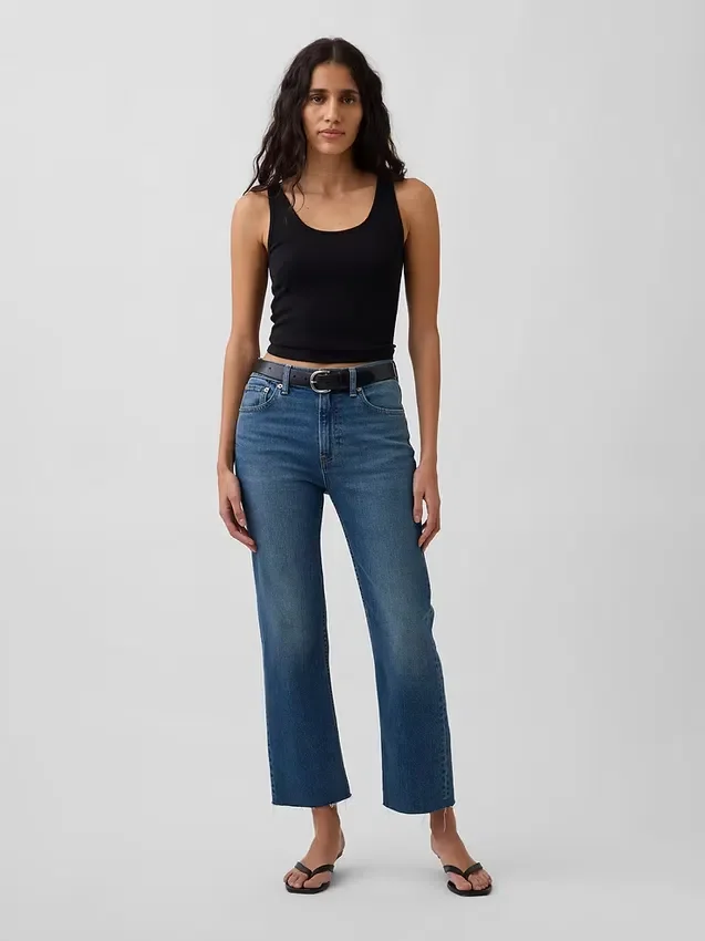 Hoge taille '90s slim straight cropped Jeans