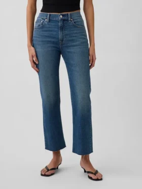 Hoge taille ’90s slim straight cropped Jeans