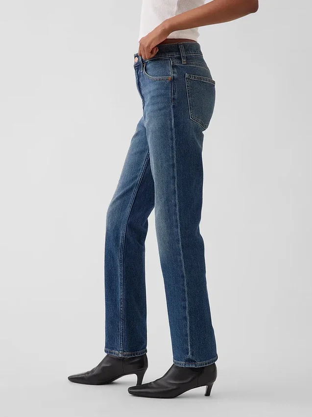 Hoge taille '90s slim straight cropped Jeans