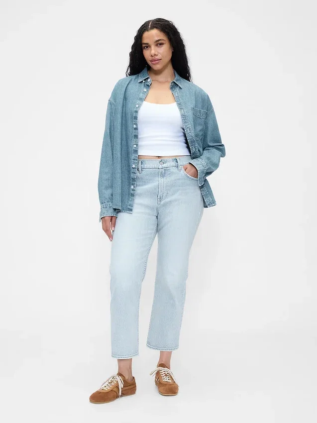 Hoge taille '90s slim straight cropped Jeans