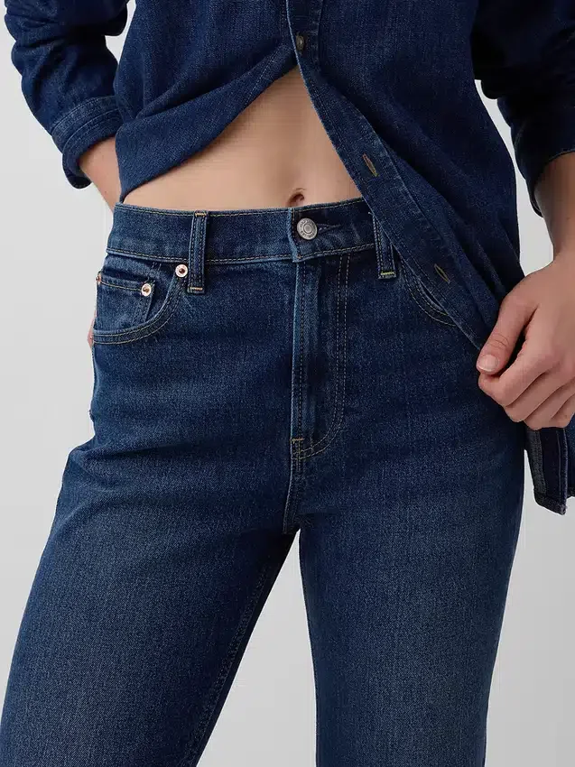 Hoge taille '90s slim straight cropped Jeans