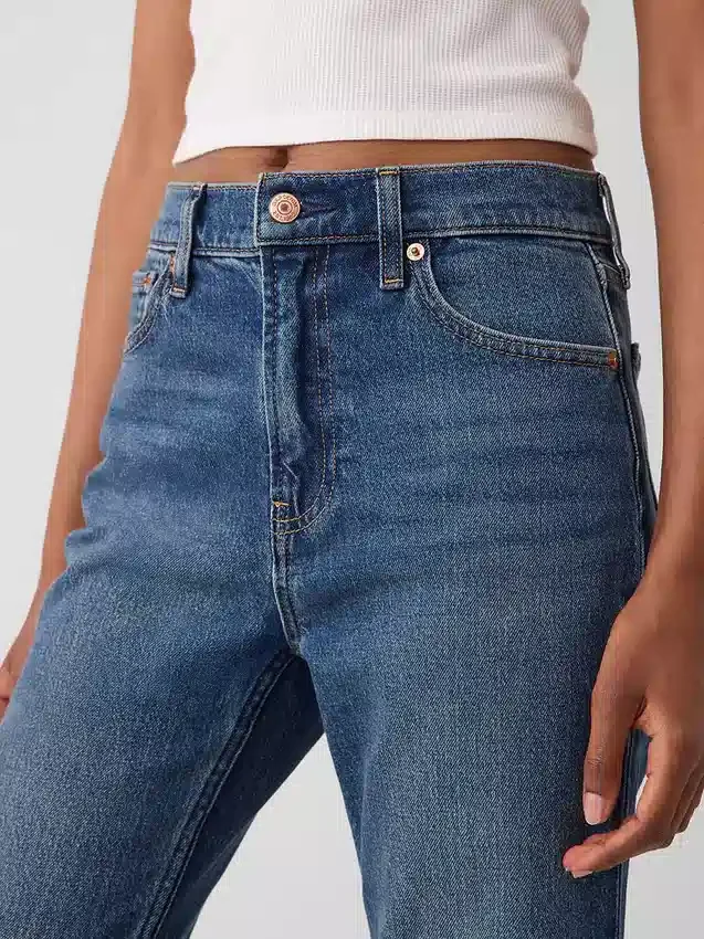 Hoge taille '90s slim straight cropped Jeans