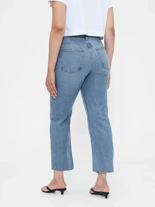 Hoge taille '90s slim straight cropped Jeans