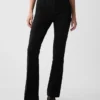Hoge taille, bi-stretch broek met uitlopende pijpen