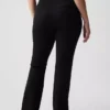 Hoge taille, bi-stretch broek met uitlopende pijpen