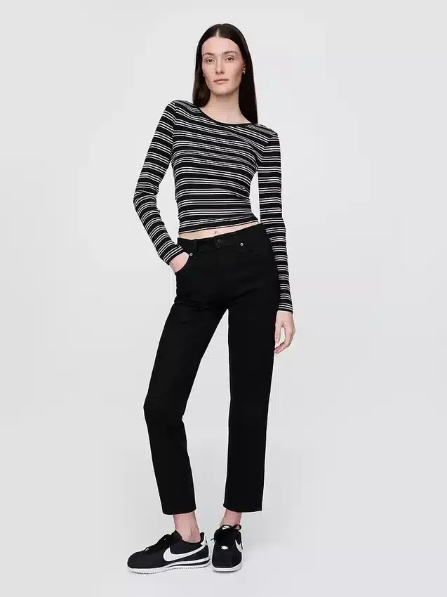Hoge taille, cheeky rechte Jeans