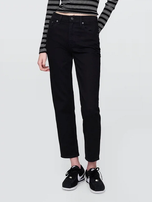 Hoge taille, cheeky rechte Jeans