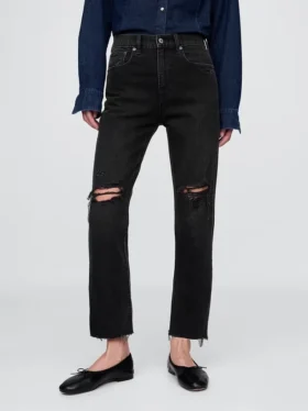 Hoge taille, cheeky rechte Jeans