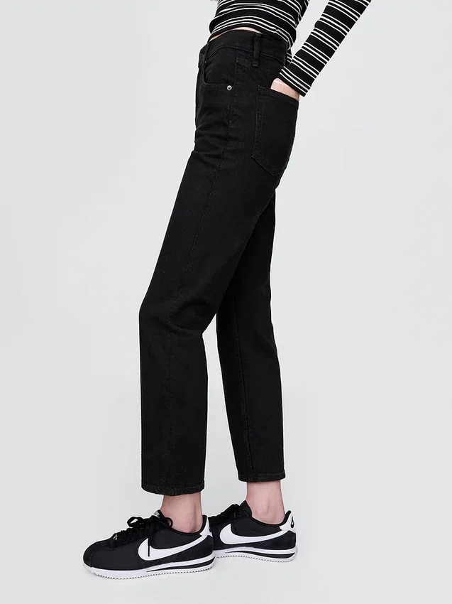 Hoge taille, cheeky rechte Jeans