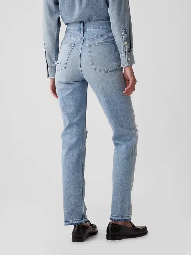 Hoge taille, cheeky rechte Jeans