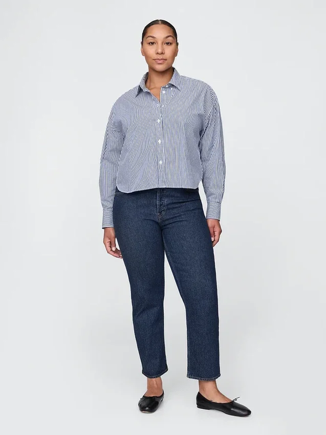 Hoge taille, cheeky rechte Jeans