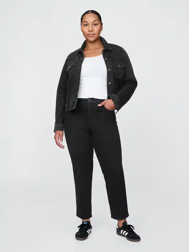 Hoge taille, cheeky rechte Jeans