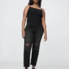 Hoge taille, cheeky rechte Jeans