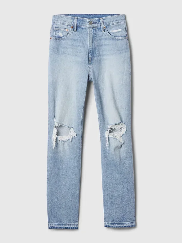 Hoge taille, cheeky rechte Jeans