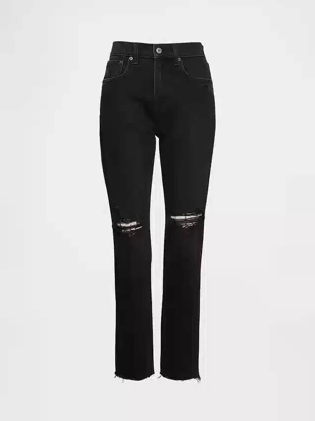 Hoge taille, cheeky rechte Jeans
