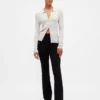 Hoge taille, dubbel gebreide broek met hoge pijpen