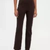 Hoge taille, dubbel gebreide broek met hoge pijpen